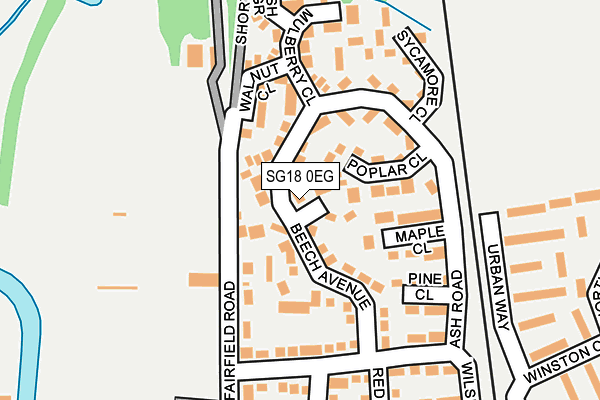 SG18 0EG map - OS OpenMap – Local (Ordnance Survey) SG18 0EG map - OS OpenMap – Local (Ordnance Survey)