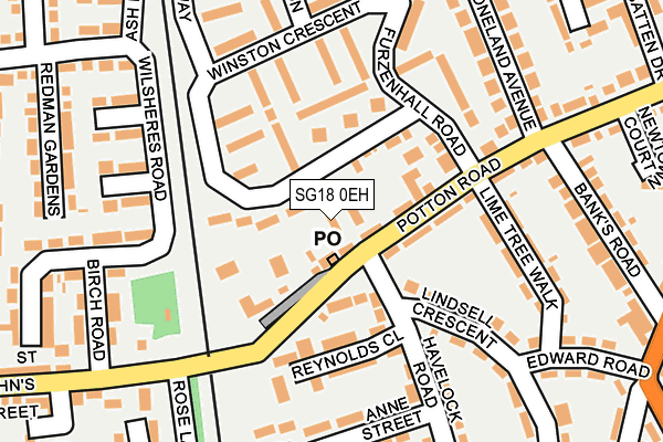 SG18 0EH map - OS OpenMap – Local (Ordnance Survey) SG18 0EH map - OS OpenMap – Local (Ordnance Survey)