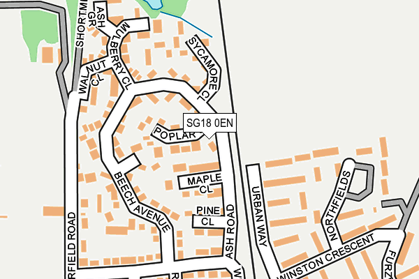 SG18 0EN map - OS OpenMap – Local (Ordnance Survey) SG18 0EN map - OS OpenMap – Local (Ordnance Survey)