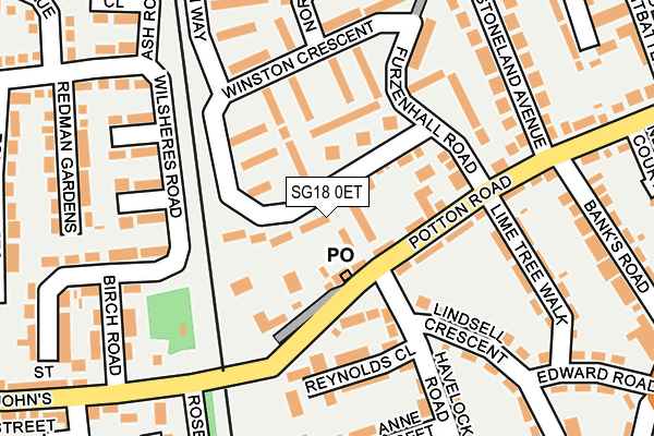 SG18 0ET map - OS OpenMap – Local (Ordnance Survey) SG18 0ET map - OS OpenMap – Local (Ordnance Survey)