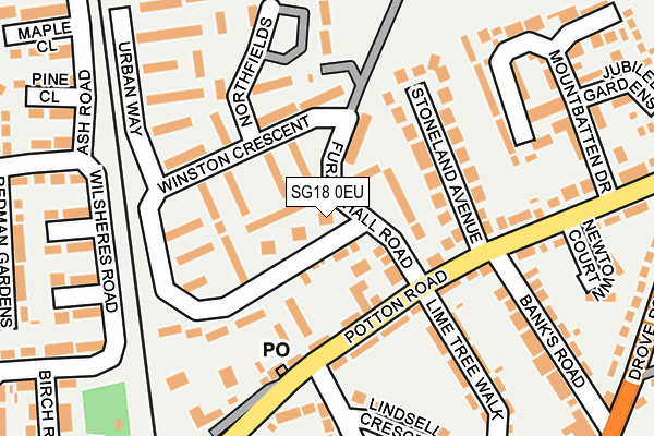 SG18 0EU map - OS OpenMap – Local (Ordnance Survey) SG18 0EU map - OS OpenMap – Local (Ordnance Survey)