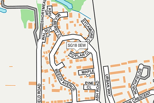 SG18 0EW map - OS OpenMap – Local (Ordnance Survey) SG18 0EW map - OS OpenMap – Local (Ordnance Survey)