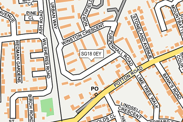 SG18 0EY map - OS OpenMap – Local (Ordnance Survey) SG18 0EY map - OS OpenMap – Local (Ordnance Survey)