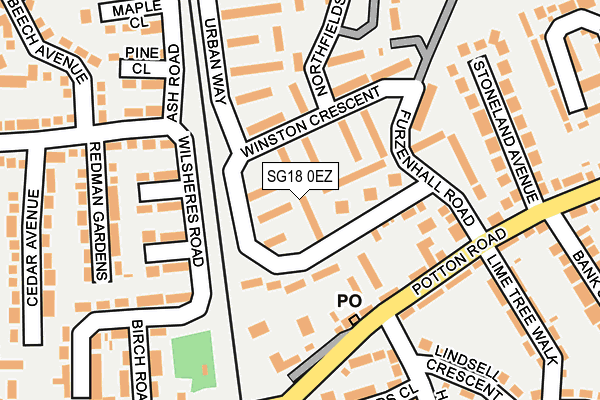 SG18 0EZ map - OS OpenMap – Local (Ordnance Survey) SG18 0EZ map - OS OpenMap – Local (Ordnance Survey)