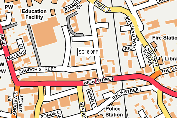 SG18 0FF map - OS OpenMap – Local (Ordnance Survey)