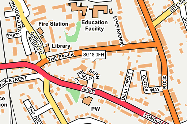SG18 0FH map - OS OpenMap – Local (Ordnance Survey)