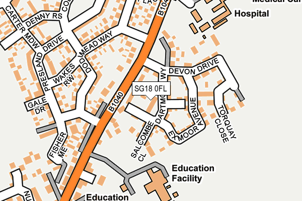 SG18 0FL map - OS OpenMap – Local (Ordnance Survey) SG18 0FL map - OS OpenMap – Local (Ordnance Survey)