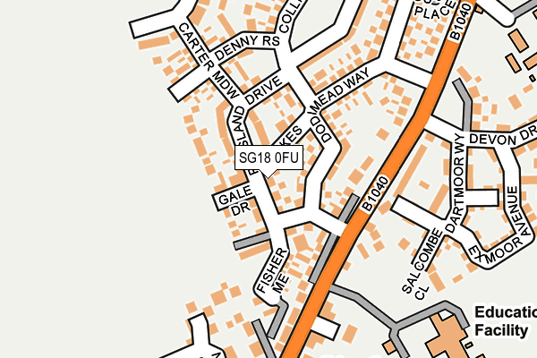 SG18 0FU map - OS OpenMap – Local (Ordnance Survey) SG18 0FU map - OS OpenMap – Local (Ordnance Survey)