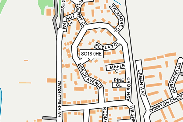 SG18 0HE map - OS OpenMap – Local (Ordnance Survey) SG18 0HE map - OS OpenMap – Local (Ordnance Survey)