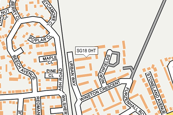 SG18 0HT map - OS OpenMap – Local (Ordnance Survey) SG18 0HT map - OS OpenMap – Local (Ordnance Survey)