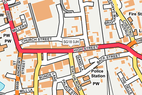 SG18 0JH map - OS OpenMap – Local (Ordnance Survey) SG18 0JH map - OS OpenMap – Local (Ordnance Survey)