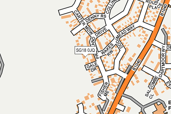SG18 0JQ map - OS OpenMap – Local (Ordnance Survey) SG18 0JQ map - OS OpenMap – Local (Ordnance Survey)