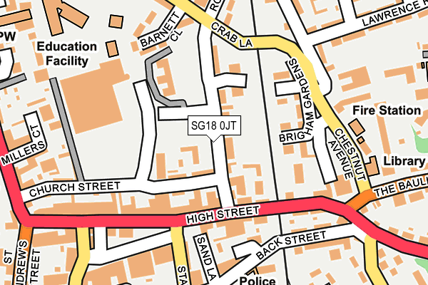 SG18 0JT map - OS OpenMap – Local (Ordnance Survey) SG18 0JT map - OS OpenMap – Local (Ordnance Survey)