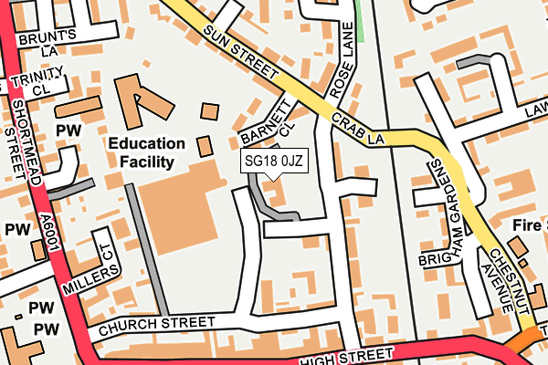 SG18 0JZ map - OS OpenMap – Local (Ordnance Survey) SG18 0JZ map - OS OpenMap – Local (Ordnance Survey)