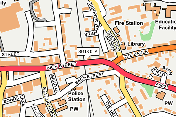 SG18 0LA map - OS OpenMap – Local (Ordnance Survey) SG18 0LA map - OS OpenMap – Local (Ordnance Survey)