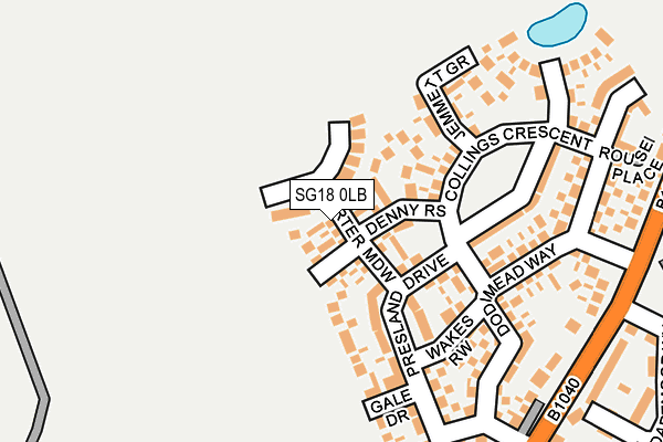 SG18 0LB map - OS OpenMap – Local (Ordnance Survey) SG18 0LB map - OS OpenMap – Local (Ordnance Survey)