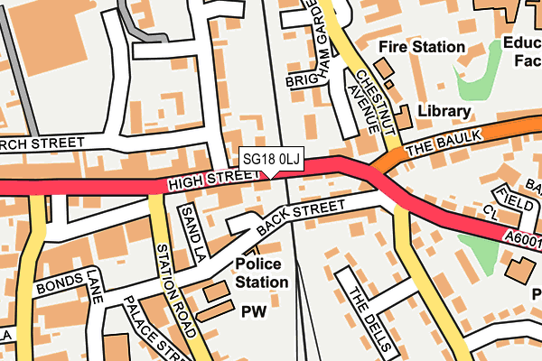 SG18 0LJ map - OS OpenMap – Local (Ordnance Survey) SG18 0LJ map - OS OpenMap – Local (Ordnance Survey)