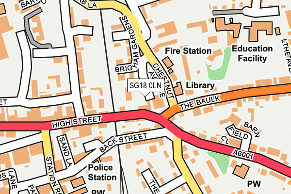 SG18 0LN map - OS OpenMap – Local (Ordnance Survey) SG18 0LN map - OS OpenMap – Local (Ordnance Survey)