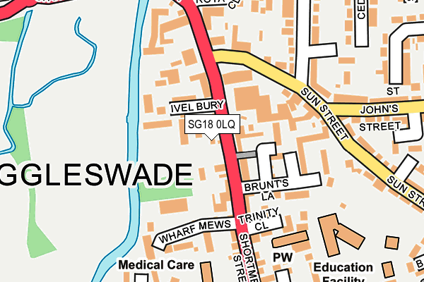 SG18 0LQ map - OS OpenMap – Local (Ordnance Survey) SG18 0LQ map - OS OpenMap – Local (Ordnance Survey)