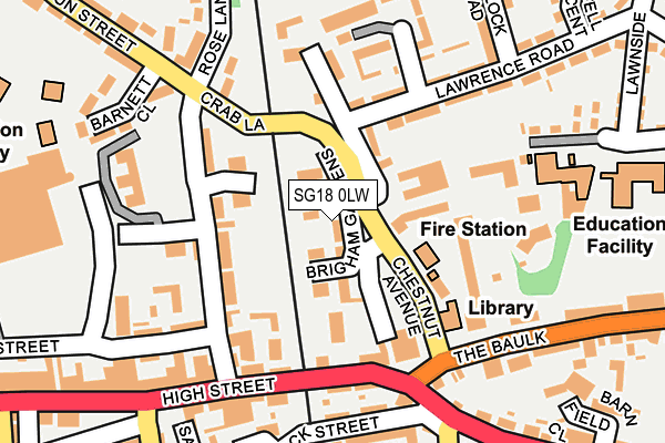 SG18 0LW map - OS OpenMap – Local (Ordnance Survey) SG18 0LW map - OS OpenMap – Local (Ordnance Survey)