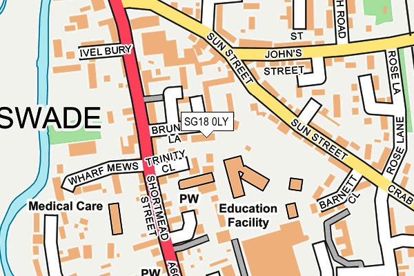 SG18 0LY map - OS OpenMap – Local (Ordnance Survey) SG18 0LY map - OS OpenMap – Local (Ordnance Survey)
