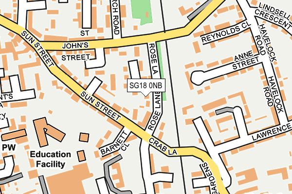 SG18 0NB map - OS OpenMap – Local (Ordnance Survey) SG18 0NB map - OS OpenMap – Local (Ordnance Survey)