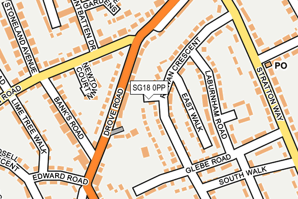 SG18 0PP map - OS OpenMap – Local (Ordnance Survey) SG18 0PP map - OS OpenMap – Local (Ordnance Survey)