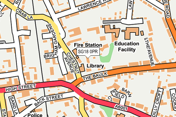 SG18 0PR map - OS OpenMap – Local (Ordnance Survey) SG18 0PR map - OS OpenMap – Local (Ordnance Survey)