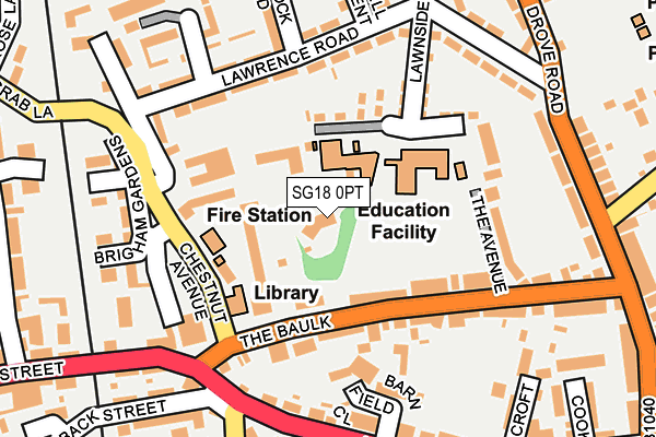 SG18 0PT map - OS OpenMap – Local (Ordnance Survey) SG18 0PT map - OS OpenMap – Local (Ordnance Survey)
