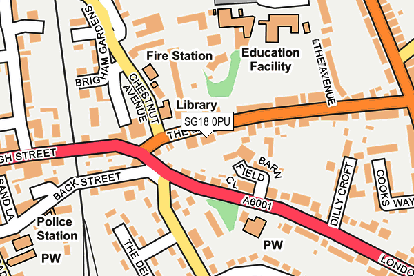 SG18 0PU map - OS OpenMap – Local (Ordnance Survey) SG18 0PU map - OS OpenMap – Local (Ordnance Survey)