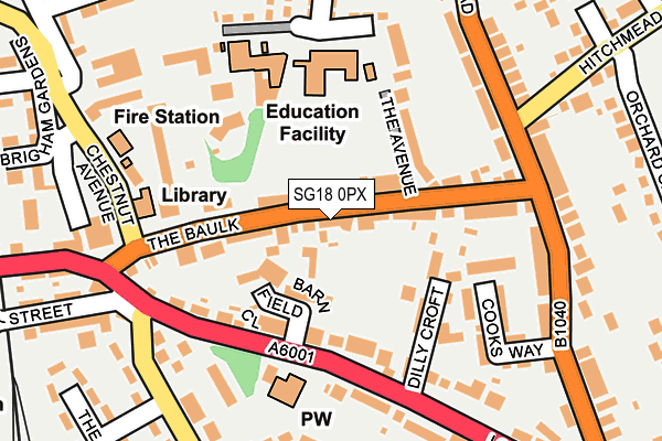 SG18 0PX map - OS OpenMap – Local (Ordnance Survey) SG18 0PX map - OS OpenMap – Local (Ordnance Survey)