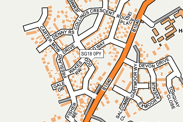 SG18 0PY map - OS OpenMap – Local (Ordnance Survey) SG18 0PY map - OS OpenMap – Local (Ordnance Survey)