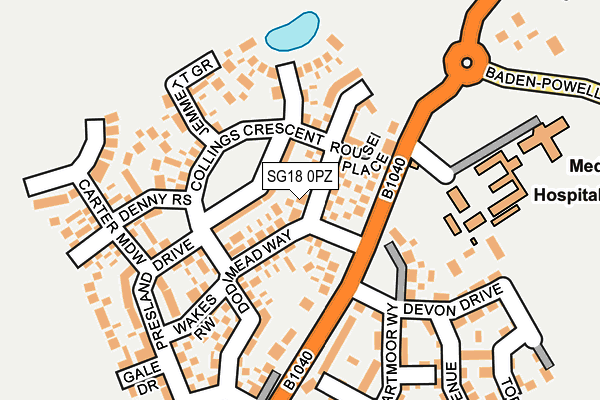 SG18 0PZ map - OS OpenMap – Local (Ordnance Survey) SG18 0PZ map - OS OpenMap – Local (Ordnance Survey)