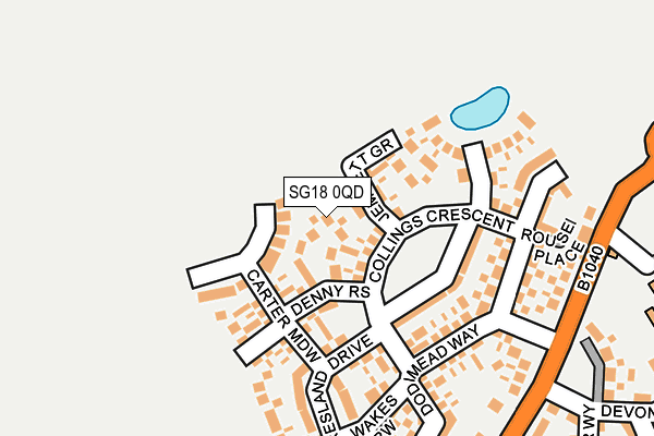 SG18 0QD map - OS OpenMap – Local (Ordnance Survey) SG18 0QD map - OS OpenMap – Local (Ordnance Survey)