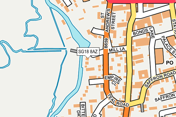 SG18 8AZ map - OS OpenMap – Local (Ordnance Survey) SG18 8AZ map - OS OpenMap – Local (Ordnance Survey)