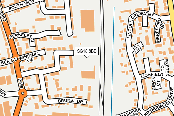 SG18 8BD map - OS OpenMap – Local (Ordnance Survey) SG18 8BD map - OS OpenMap – Local (Ordnance Survey)
