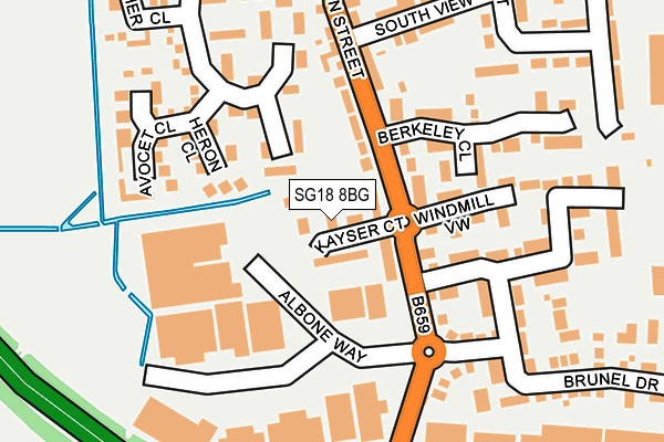 SG18 8BG map - OS OpenMap – Local (Ordnance Survey) SG18 8BG map - OS OpenMap – Local (Ordnance Survey)