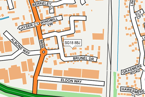 SG18 8BJ map - OS OpenMap – Local (Ordnance Survey) SG18 8BJ map - OS OpenMap – Local (Ordnance Survey)