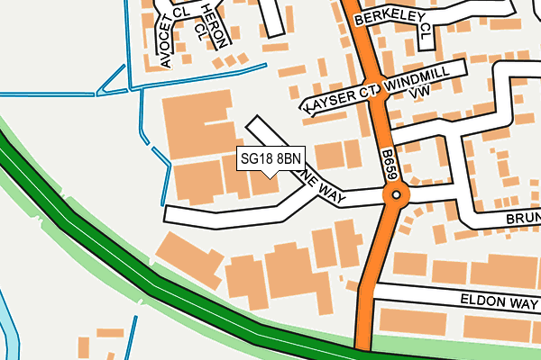 SG18 8BN map - OS OpenMap – Local (Ordnance Survey) SG18 8BN map - OS OpenMap – Local (Ordnance Survey)