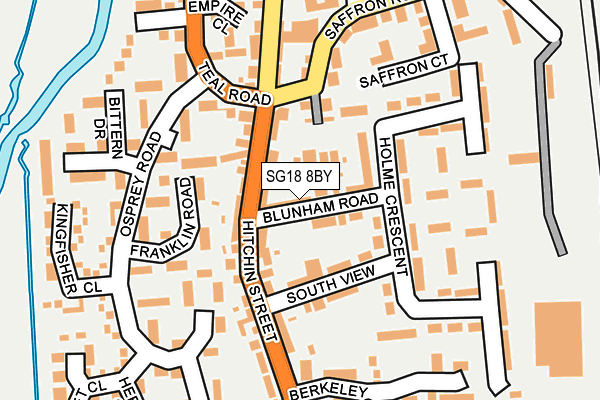 SG18 8BY map - OS OpenMap – Local (Ordnance Survey)