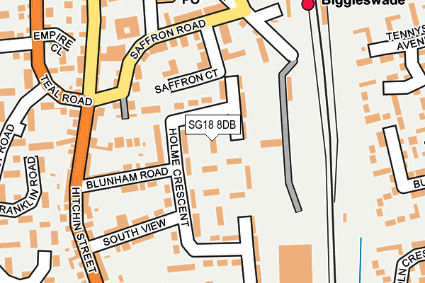 SG18 8DB map - OS OpenMap – Local (Ordnance Survey) SG18 8DB map - OS OpenMap – Local (Ordnance Survey)