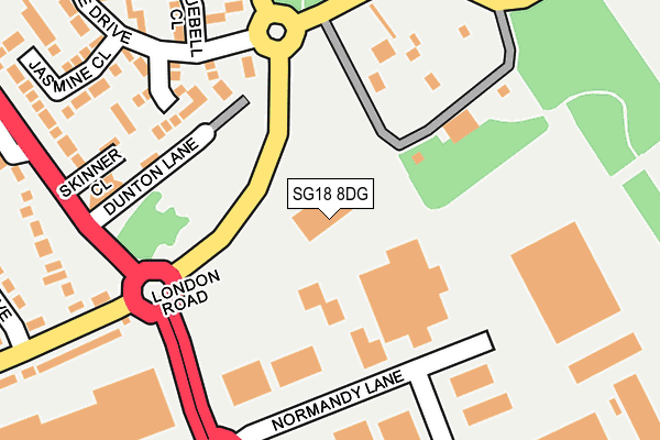 SG18 8DG map - OS OpenMap – Local (Ordnance Survey) SG18 8DG map - OS OpenMap – Local (Ordnance Survey)