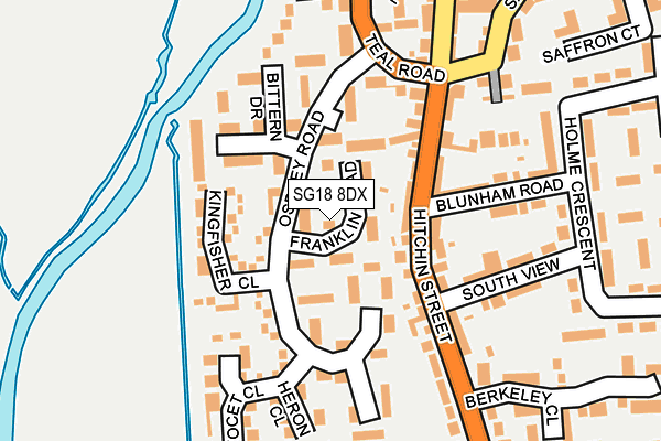 SG18 8DX map - OS OpenMap – Local (Ordnance Survey) SG18 8DX map - OS OpenMap – Local (Ordnance Survey)