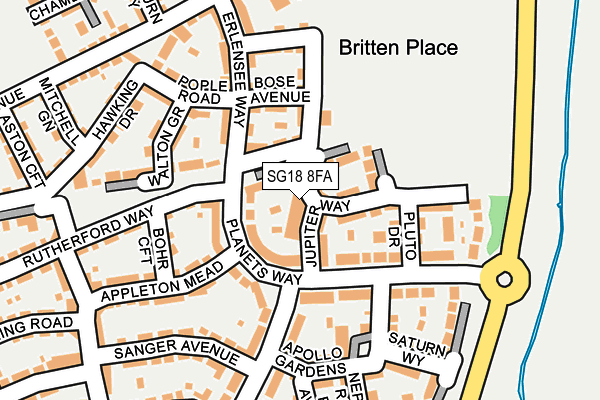 SG18 8FA map - OS OpenMap – Local (Ordnance Survey) SG18 8FA map - OS OpenMap – Local (Ordnance Survey)