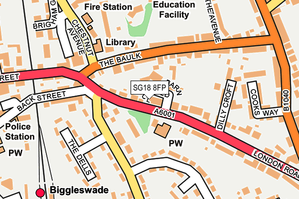 SG18 8FP map - OS OpenMap – Local (Ordnance Survey) SG18 8FP map - OS OpenMap – Local (Ordnance Survey)