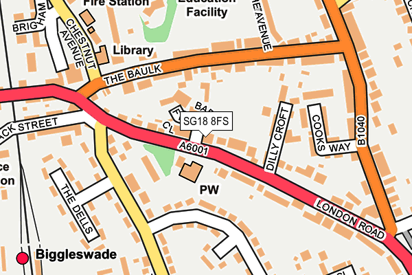SG18 8FS map - OS OpenMap – Local (Ordnance Survey) SG18 8FS map - OS OpenMap – Local (Ordnance Survey)