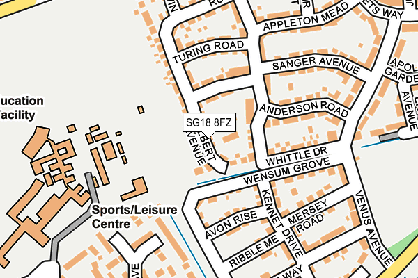 SG18 8FZ map - OS OpenMap – Local (Ordnance Survey) SG18 8FZ map - OS OpenMap – Local (Ordnance Survey)