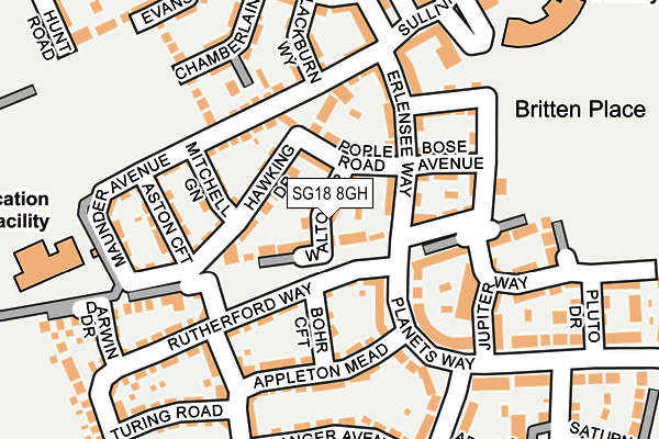SG18 8GH map - OS OpenMap – Local (Ordnance Survey)