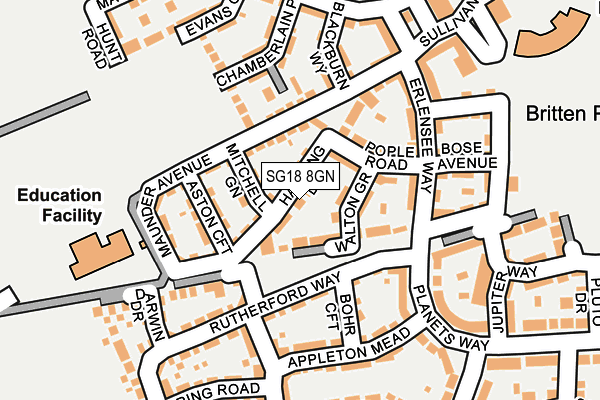 SG18 8GN map - OS OpenMap – Local (Ordnance Survey) SG18 8GN map - OS OpenMap – Local (Ordnance Survey)