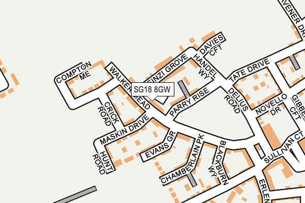 SG18 8GW map - OS OpenMap – Local (Ordnance Survey) SG18 8GW map - OS OpenMap – Local (Ordnance Survey)